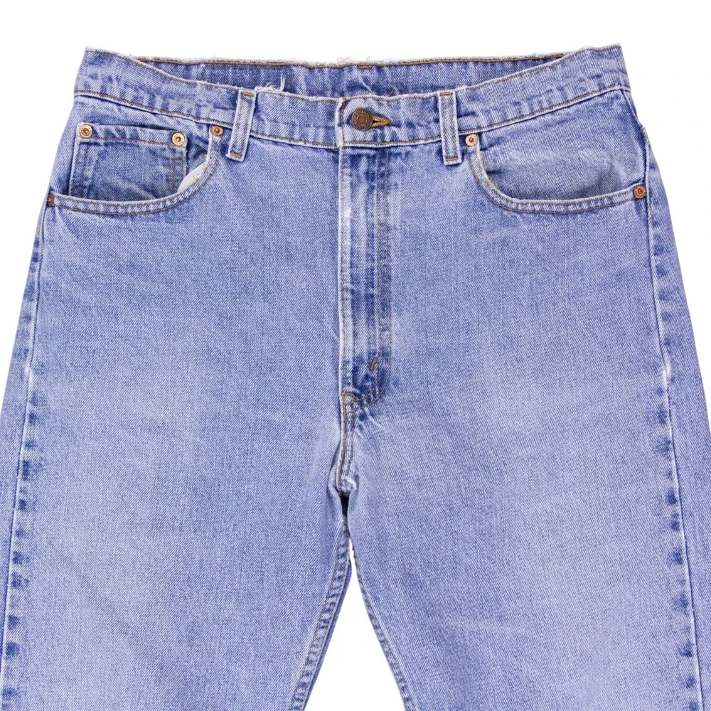 Vintage Levis 505 Regular Fit Straight Leg Jeans Light Wash 34x30 Blue Denim USA